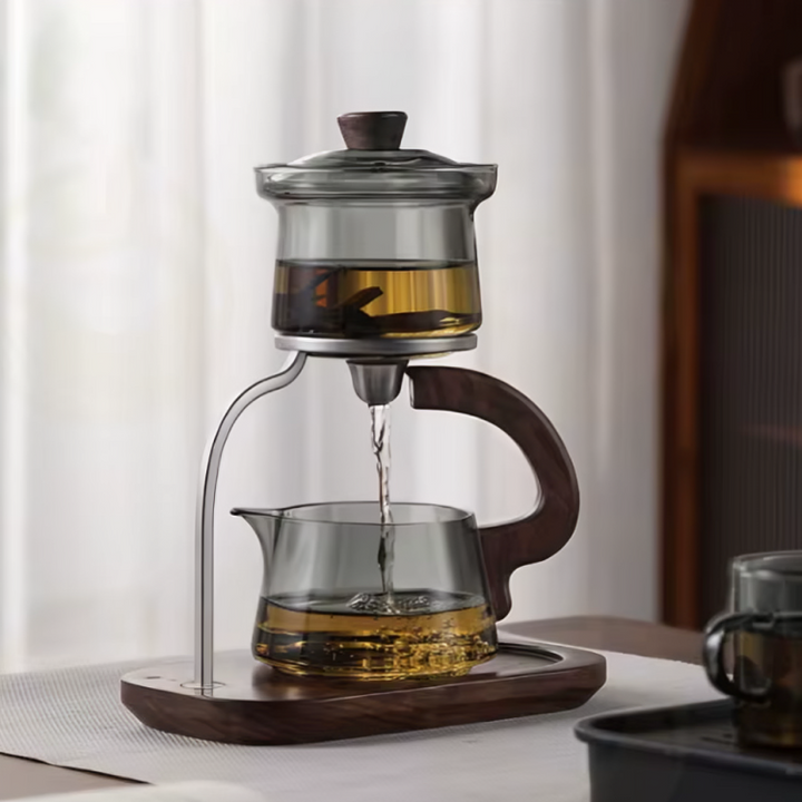 Lisslune | Walnut Signature One-Key Glass Tea Set