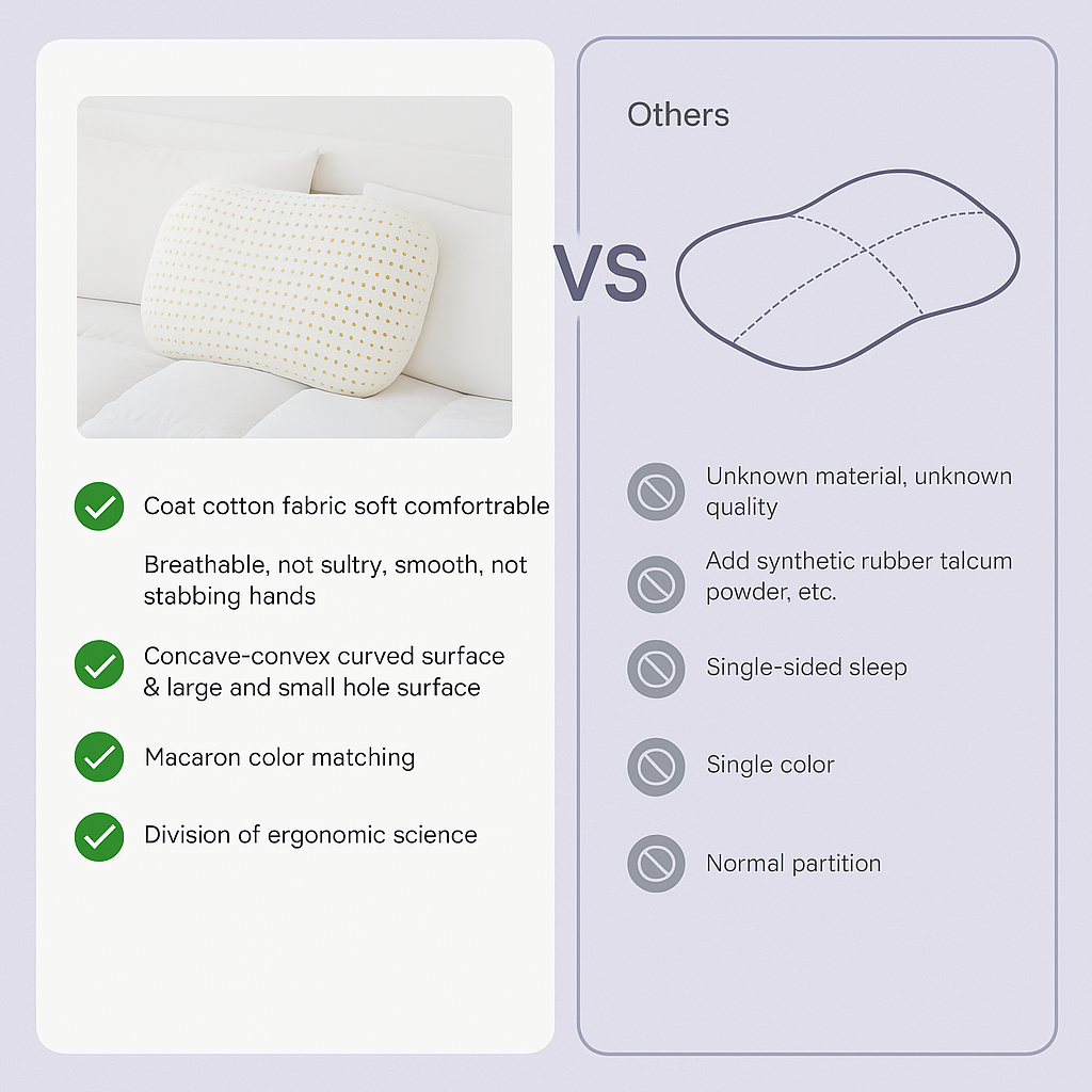Lisslune | Therapeutic Cotton Cover Natural Latex Pillow