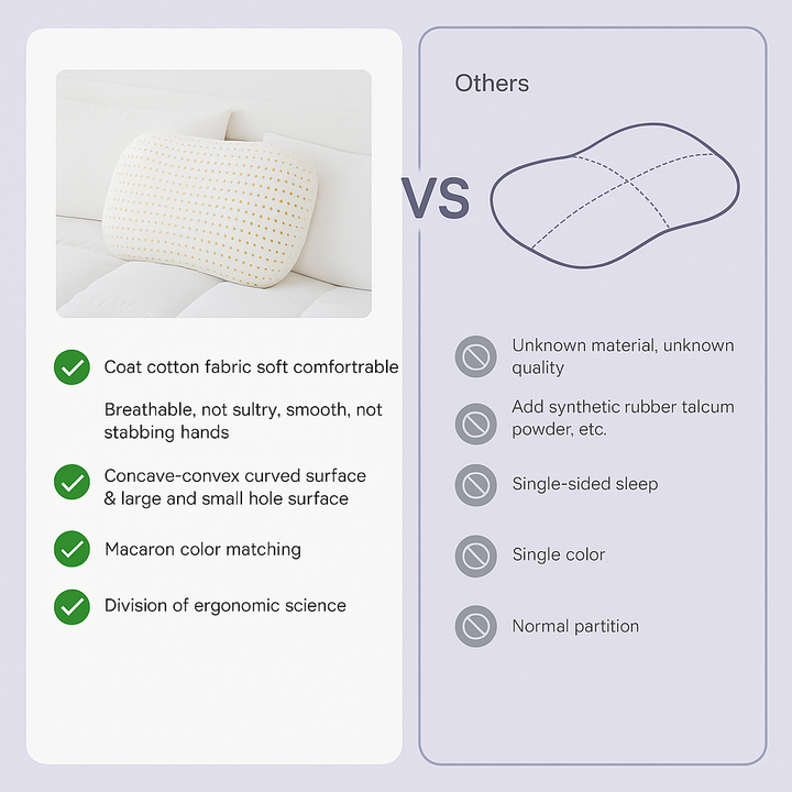 Lisslune | Therapeutic Cotton Cover Natural Latex Pillow