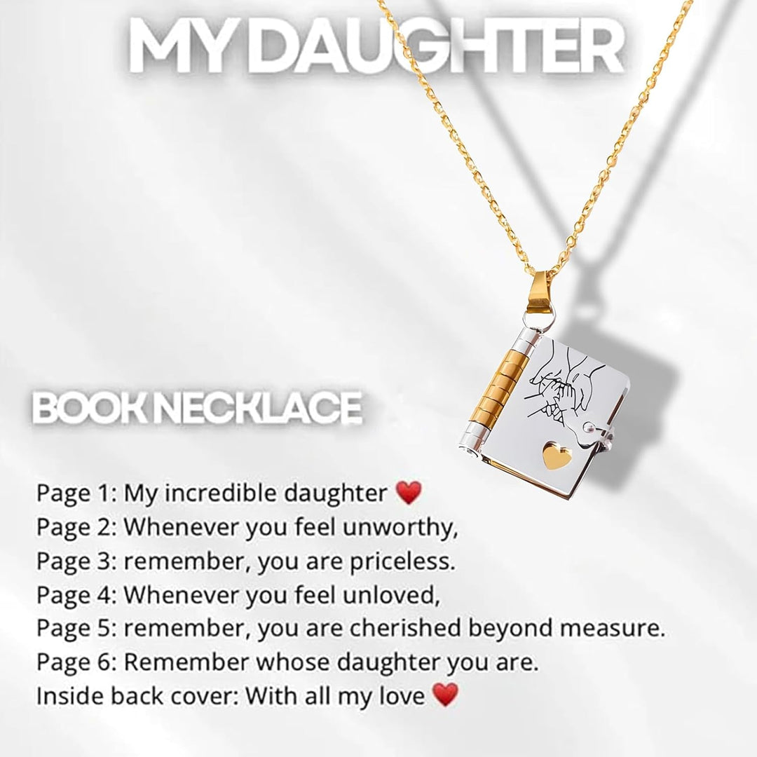 Lisslune | Memory Book Hanger Necklace – Symbolic Jewelry with Loving Message