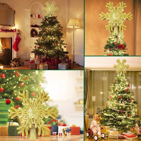 Lisslune | Christmas Tree Topper Lights With LED Snowflake Projector