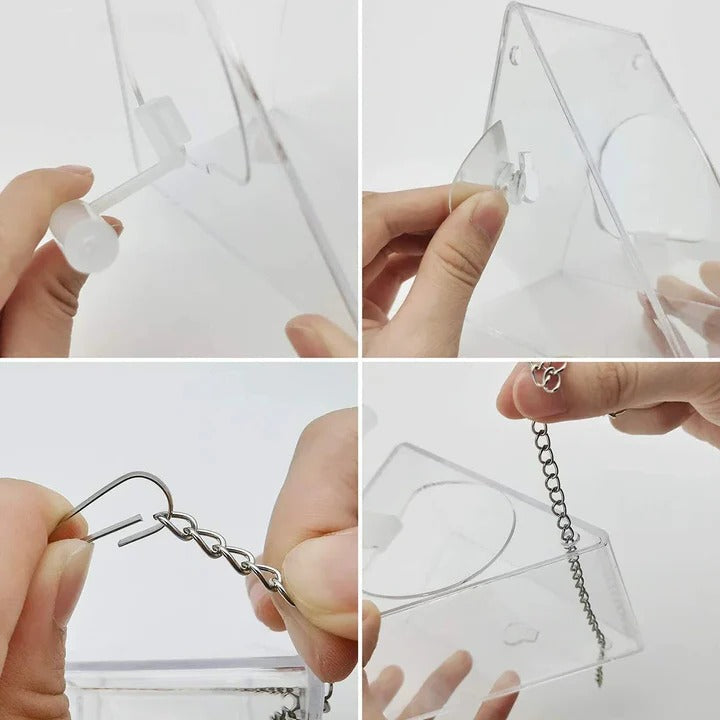 Lisslune | Clear Acrylic Hanging Bird Feeder