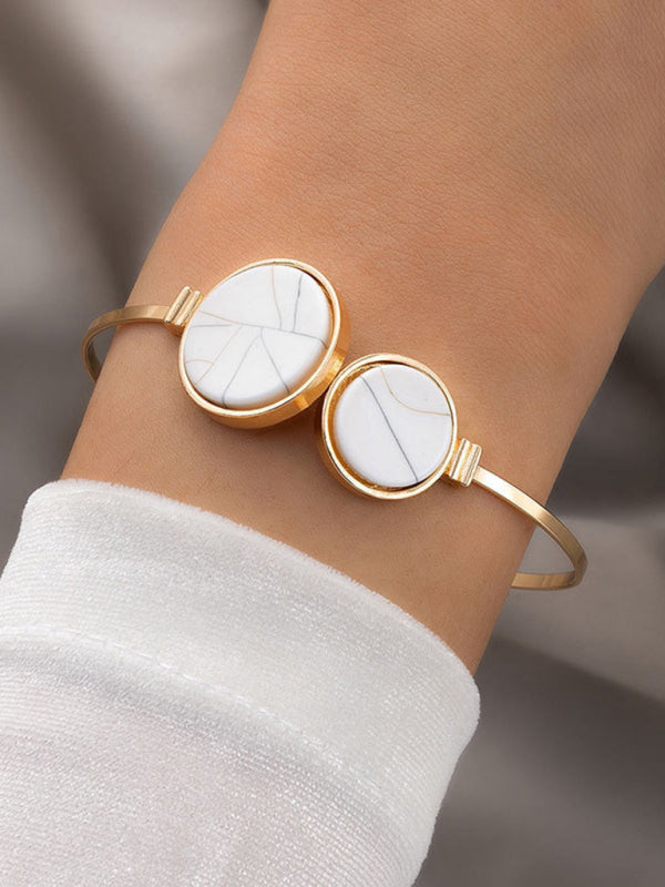 Lisslune | Inset Open Five-Piece Bracelet Geometric Love Triangle Bracelet Set