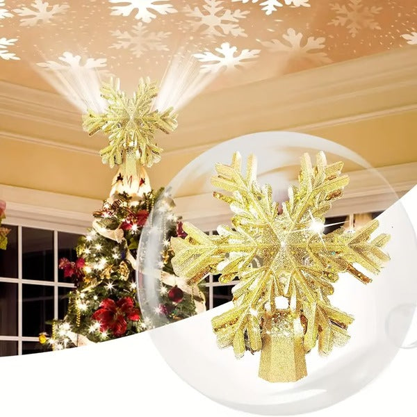 Lisslune | Christmas Tree Topper Lights With LED Snowflake Projector
