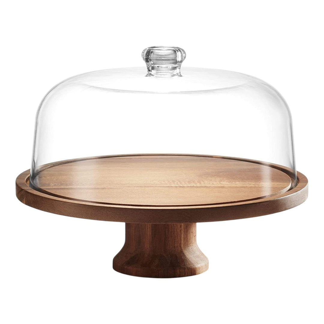 Lisslune | Cake Stand Cake Plate Serving Platter, Acacia Wood