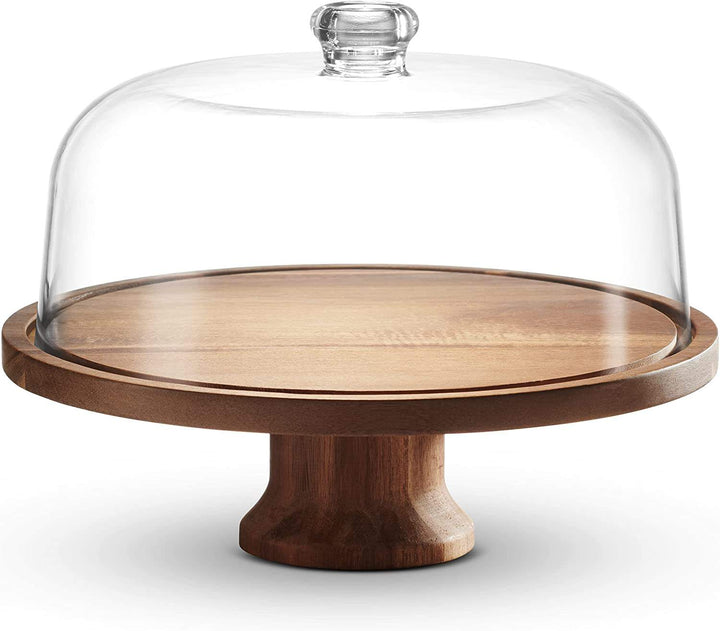 Lisslune | Cake Stand Cake Plate Serving Platter, Acacia Wood