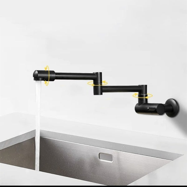 Lisslune | Wall-Mounted Folding Chrome Pot Filler Faucet