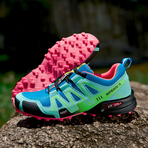 Lisslune | Summit Climber Hiking Boots in Blue and Green