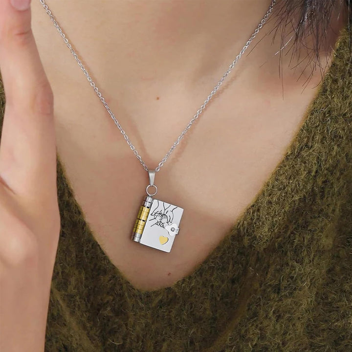 Lisslune | Memory Book Hanger Necklace – Symbolic Jewelry with Loving Message