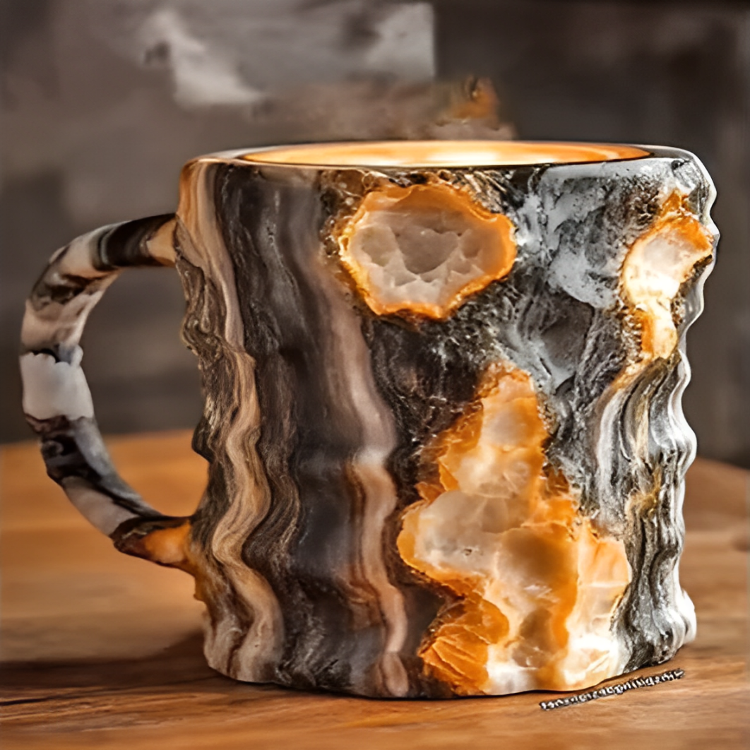 Lisslune | GemCup Crystal Coffee Mug – Elegant 300ml Mineral-Inspired Glass Cup