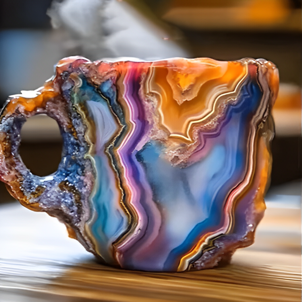Lisslune | GemCup Crystal Coffee Mug – Elegant 300ml Mineral-Inspired Glass Cup