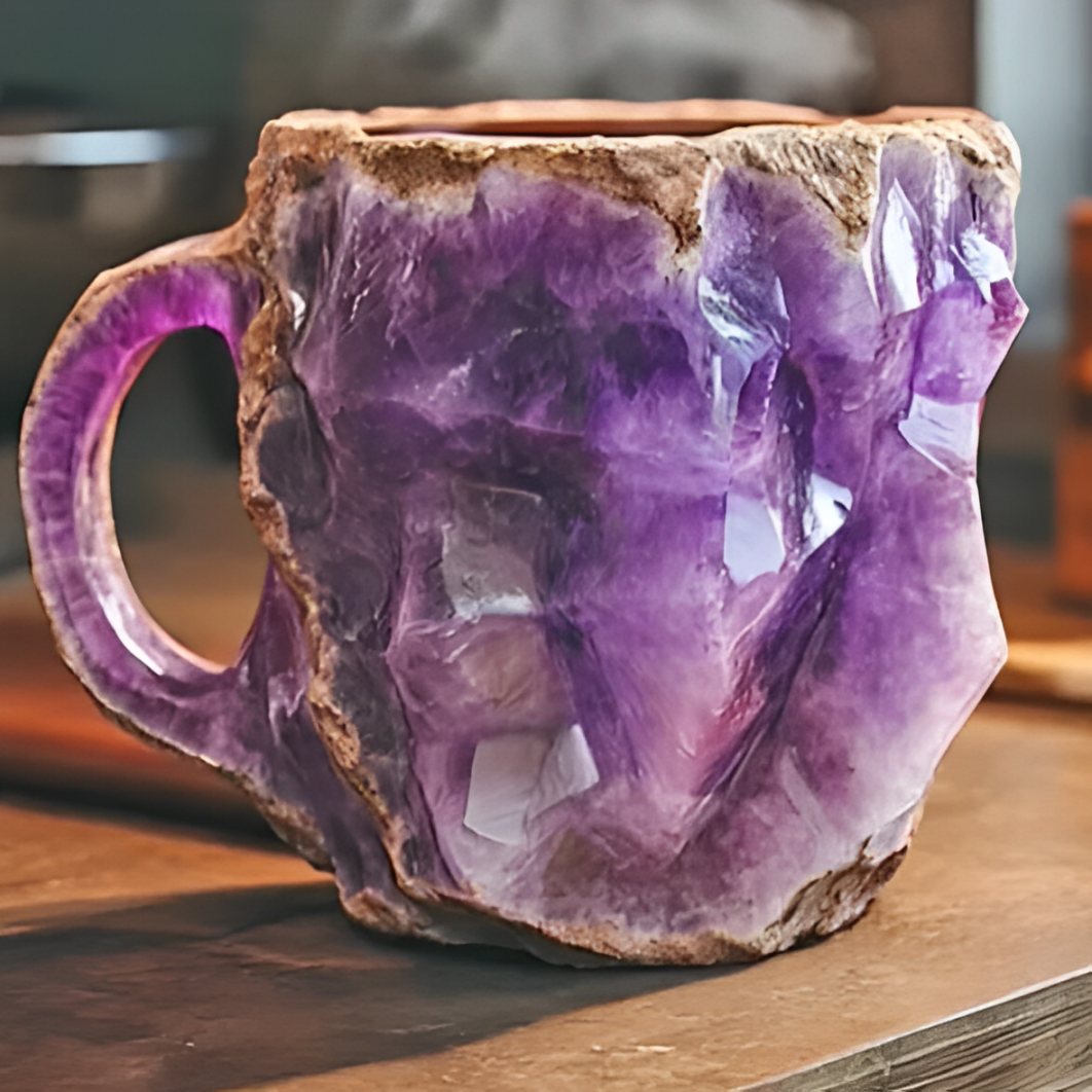 Lisslune | GemCup Crystal Coffee Mug – Elegant 300ml Mineral-Inspired Glass Cup