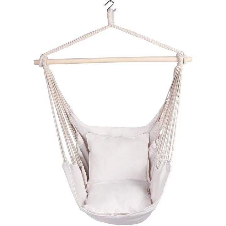 Lisslune | Comfortable Hanging Chair with Soft Cushions - Indoor/Outdoor Hanging Swing for Relaxation and Leisure - Durable Cotton Fabric, including Hanging Material