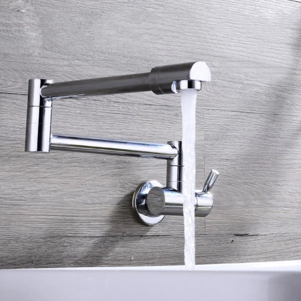 Lisslune | Wall-Mounted Folding Chrome Pot Filler Faucet