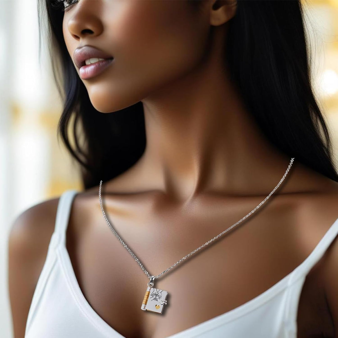 Lisslune | Memory Book Hanger Necklace – Symbolic Jewelry with Loving Message