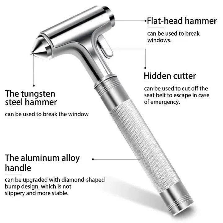 Lisslune | Car Escape Tool with Window Breaker and Seatbelt Cutter