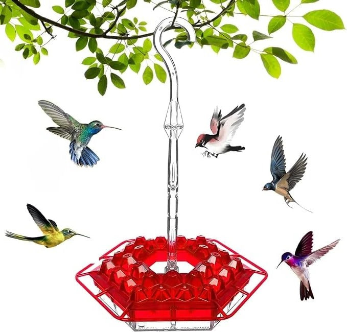 Lisslune | Ant Proof Hummingbird Feeder, Outdoor Hanging Perch
