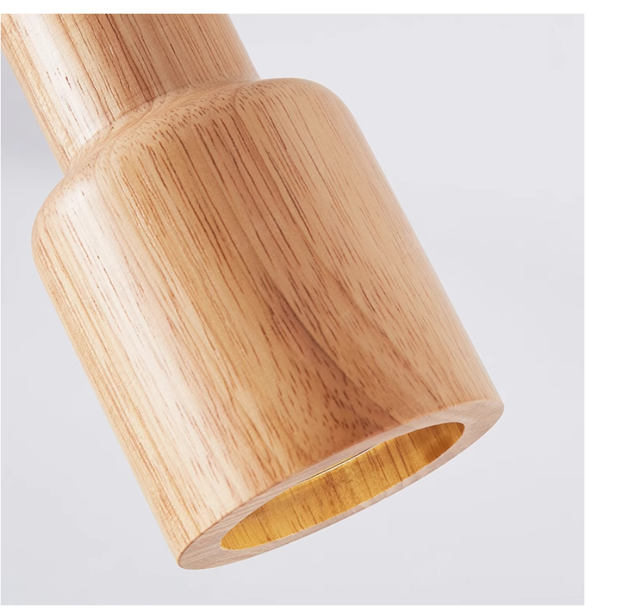 Lisslune | Scandinavian Wooden Pendant Light – Minimalist Design for Living Room and Bedroom | Natural Wood Look