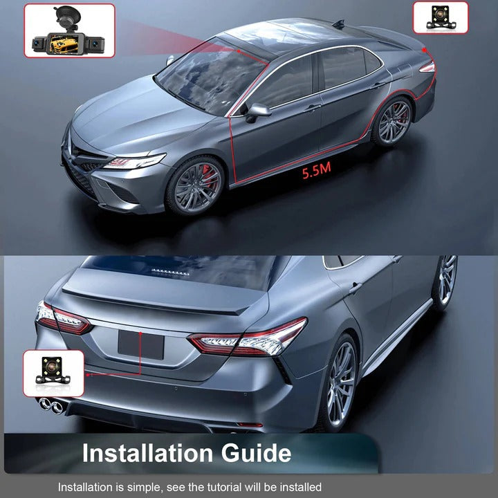 Lisslune | Smart Car Dash Camera System with Night Vision and WiFi
