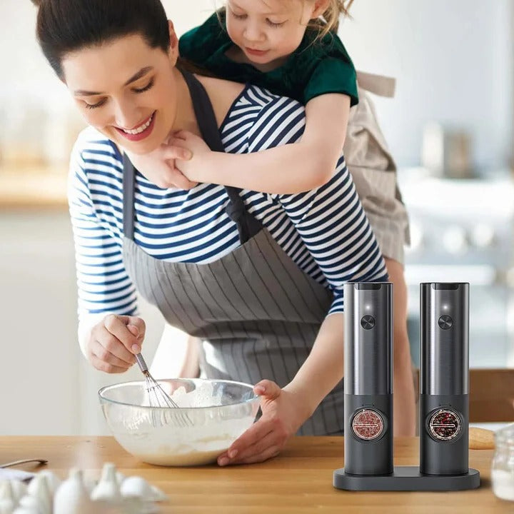 Lisslune | Elegant Electric Salt and Pepper Mill with Rechargeable Battery