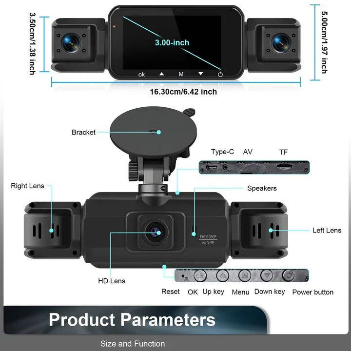 Lisslune | Smart Car Dash Camera System with Night Vision and WiFi