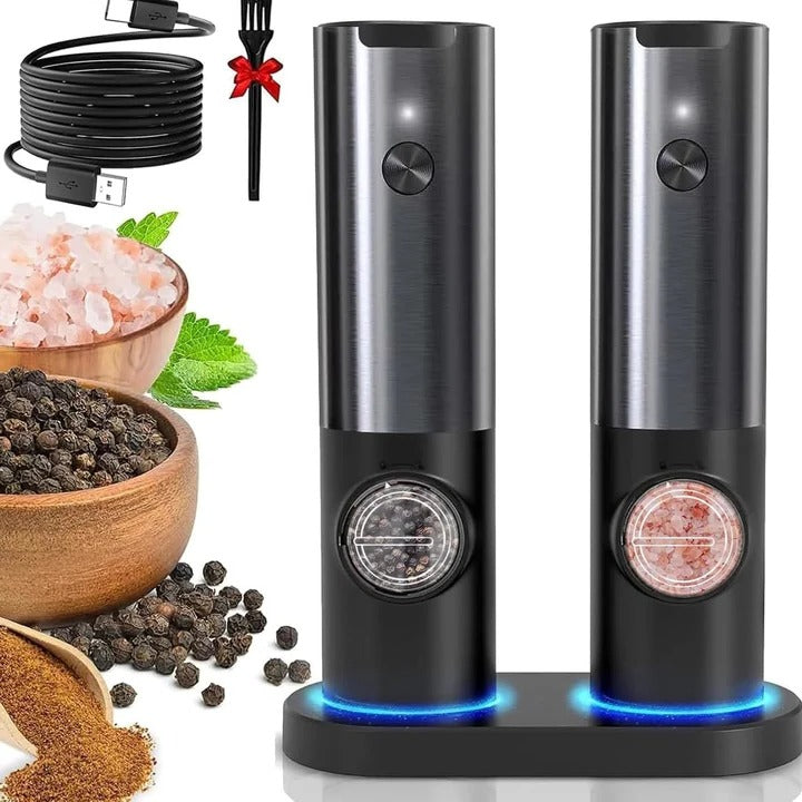 Lisslune | Elegant Electric Salt and Pepper Mill with Rechargeable Battery