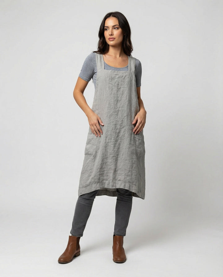 Lisslune | Cotton apron dress with pockets