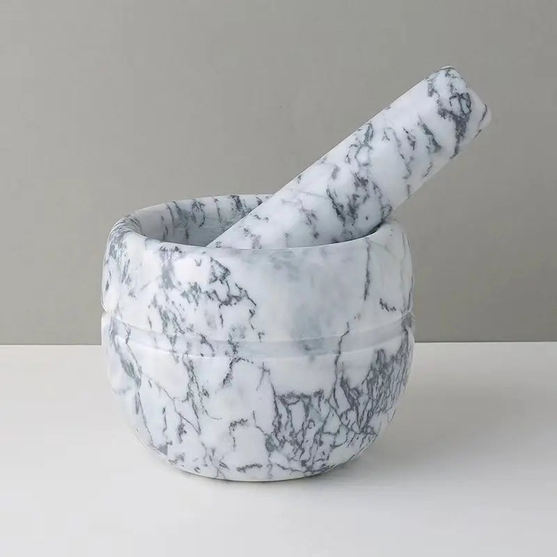 Lisslune | Marble Mortar and Pestle;  
Size: 13*13*9cm;  
Pestle: R5*15cm;