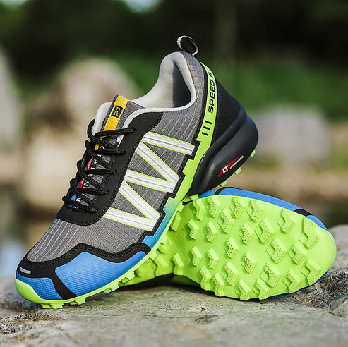 Lisslune | Summit Climber Hiking Boots in Blue and Green
