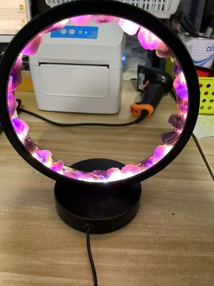 Lisslune | Healing Stone Night Lamp with Crystal Column Design