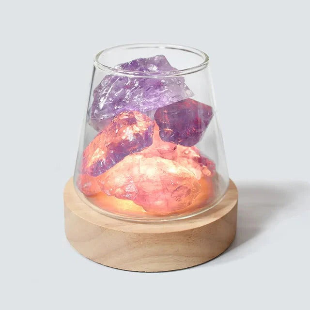 Lisslune | Himalayan Salt Lamp, Crystal Night Light & Essential Oil Diffuser