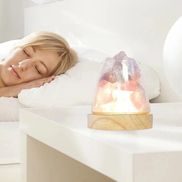 Lisslune | Himalayan Salt Lamp, Crystal Night Light & Essential Oil Diffuser