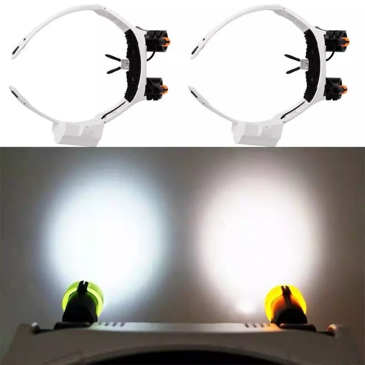 Lisslune | Jeweler Headband Magnifying Glass 8 Lens LED Light Glasses