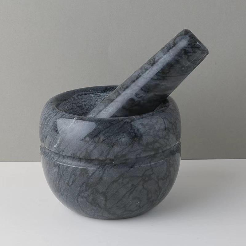 Lisslune | Marble Mortar and Pestle;  
Size: 13*13*9cm;  
Pestle: R5*15cm;