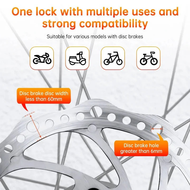 Lisslune | Motorcycle Anti Theft Disc Brake Lock with Motion Alarm