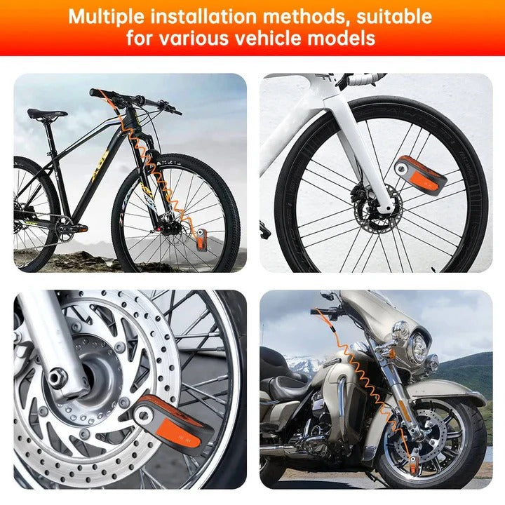 Lisslune | Motorcycle Anti Theft Disc Brake Lock with Motion Alarm