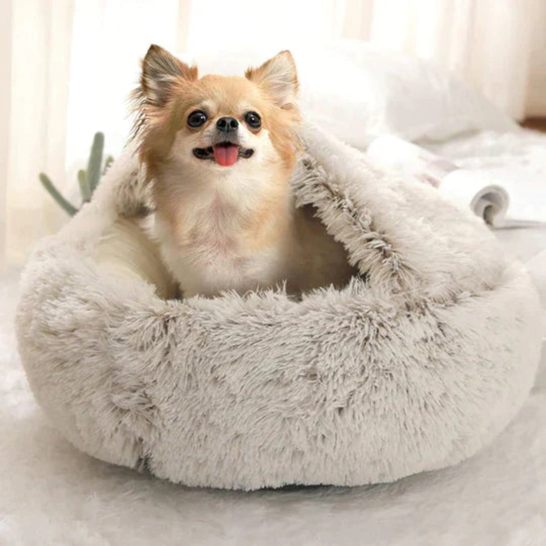 Lisslune | Cozy Cave Pet Bed | Calming & Comfortable Dog Bed for Deep Relaxation