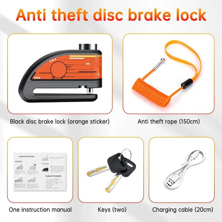 Lisslune | Motorcycle Anti Theft Disc Brake Lock with Motion Alarm