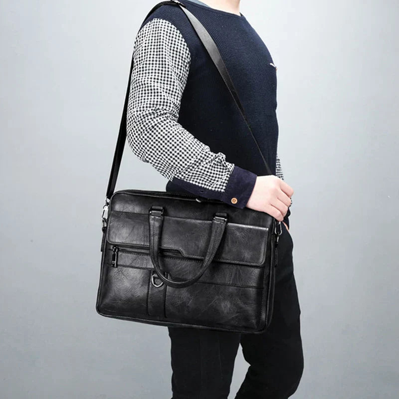 Lisslune | Benedicto – Stylish Genuine Leather Shoulder Bag for Men | Classic Crossbody Satchel for Daily Use