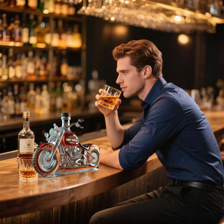 Lisslune | Harley Motorcycle Shaped Whiskey Decanter for Home Bar