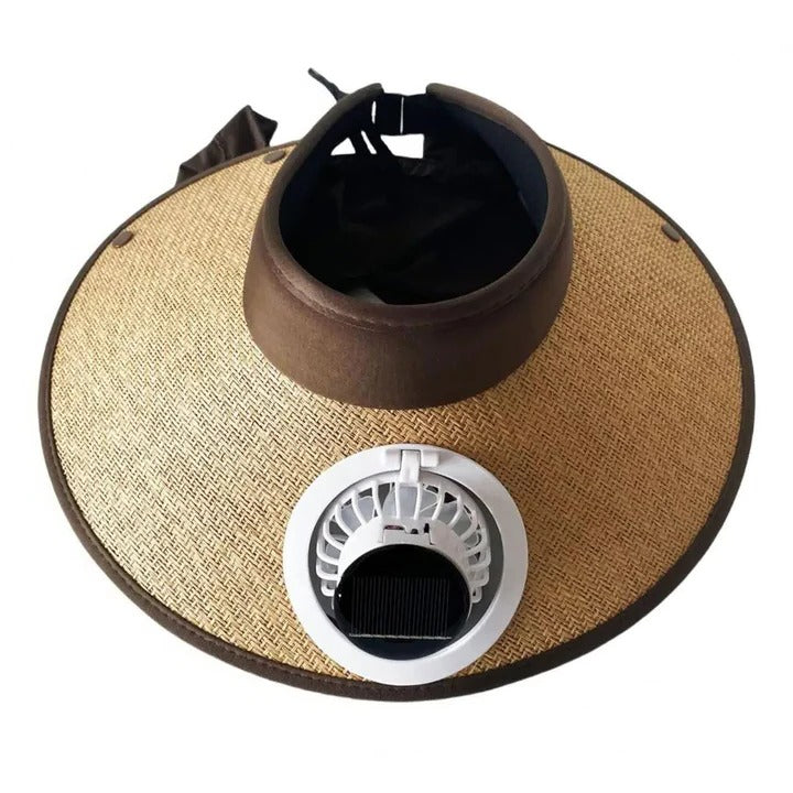 Lisslune | Wide Brim Sun Hat with Solar Powered Fan