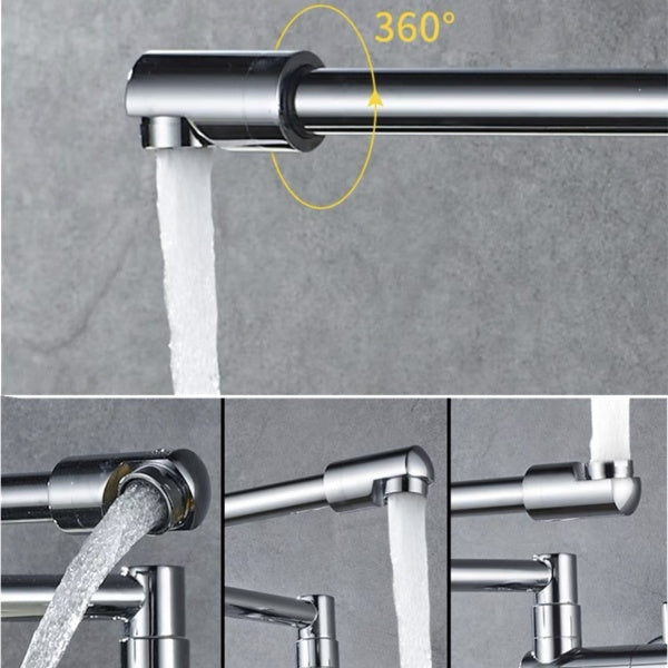 Lisslune | Wall-Mounted Folding Chrome Pot Filler Faucet