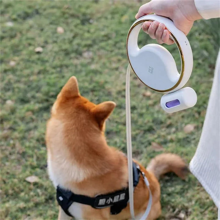 Lisslune | AutoLeash Light – Automatic Dog Leash with LED & Poop Bag Holder for Safe Walks