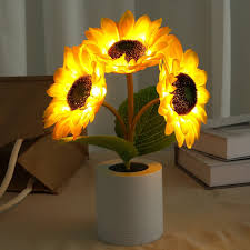 Lisslune | LED Sunflower Table Lamp - Decorative Lighting Fixture for Home Decor & Nightstand Use