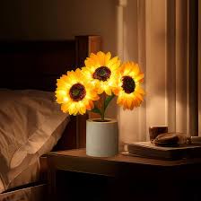 Lisslune | LED Sunflower Table Lamp - Decorative Lighting Fixture for Home Decor & Nightstand Use