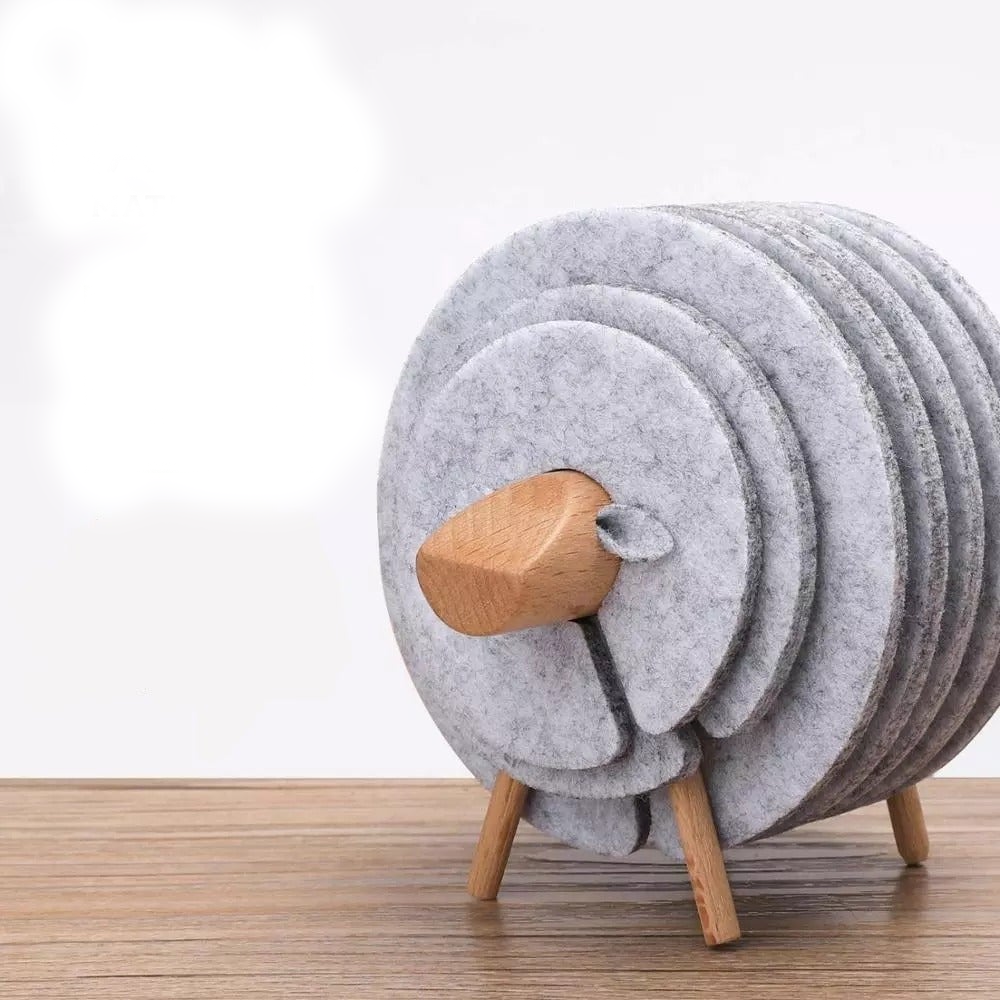 Lisslune | Insulated Non-Slip Sheep Coaster Set