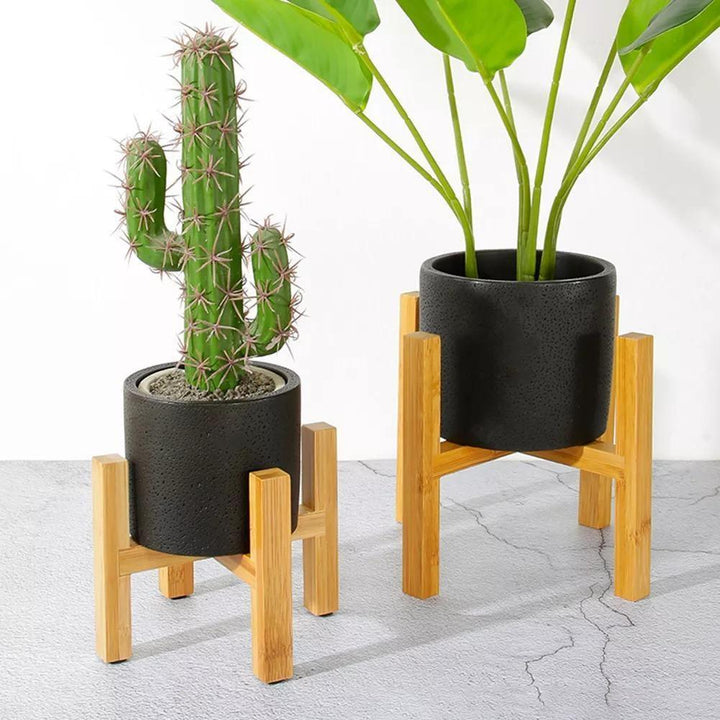 Lisslune | BambooElevate Plant Stand made of bamboo wood | Adjustable & Stable | Perfect for indoors