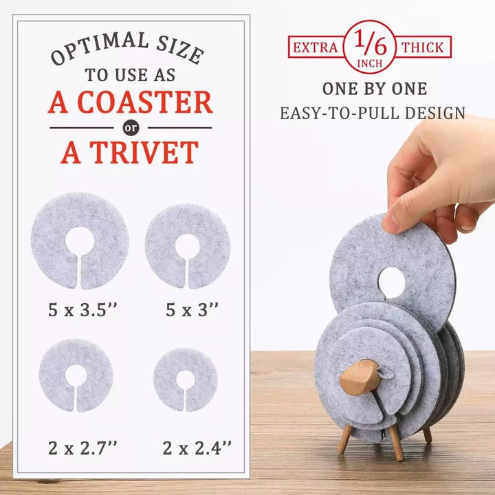 Lisslune | Insulated Non-Slip Sheep Coaster Set