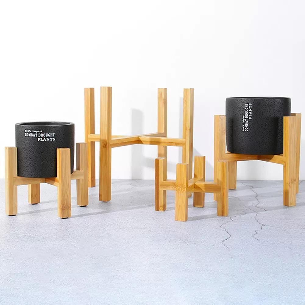 Lisslune | BambooElevate Plant Stand made of bamboo wood | Adjustable & Stable | Perfect for indoors