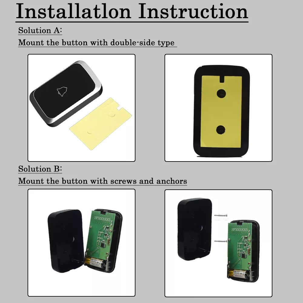 Lisslune | Wireless Waterproof Doorbell with LED Flash – Easy Installation, Adjustable Volume & 36 Chimes